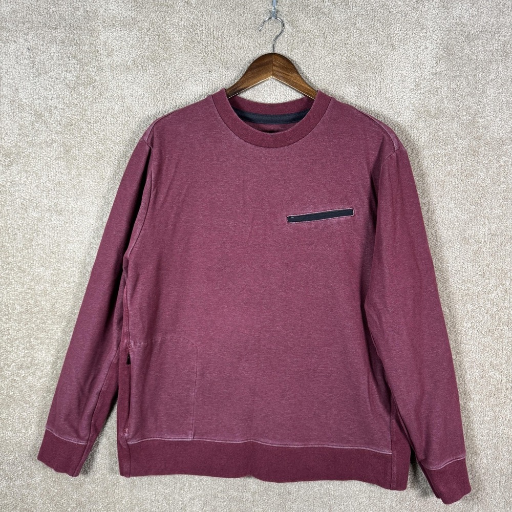 Municipal Sweatshirt Mens‎ XL Red Sport Utility Pullover Zip Pocket Stretch